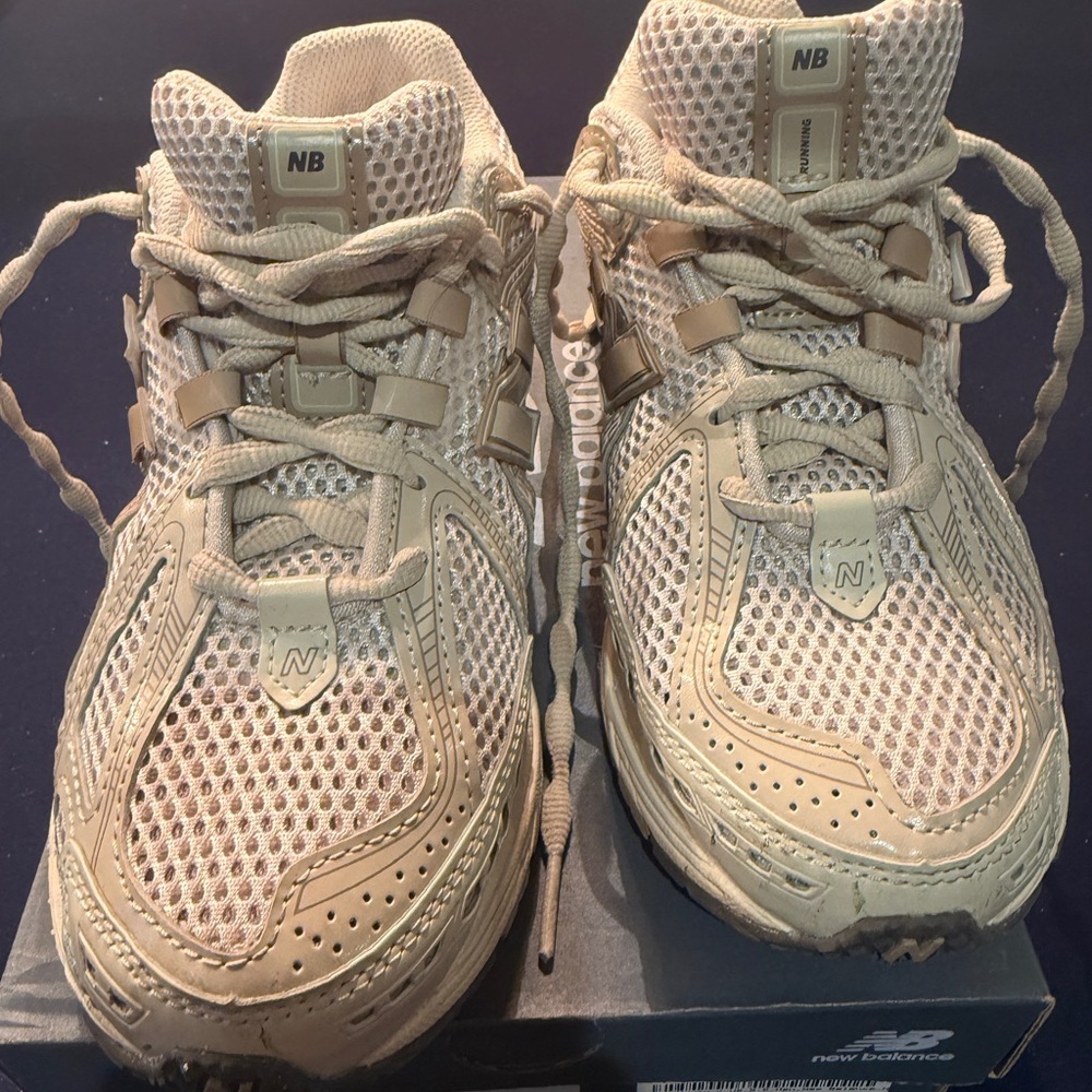 New Balance Light Tan Mesh Sneakers - Picture 3 of 8
